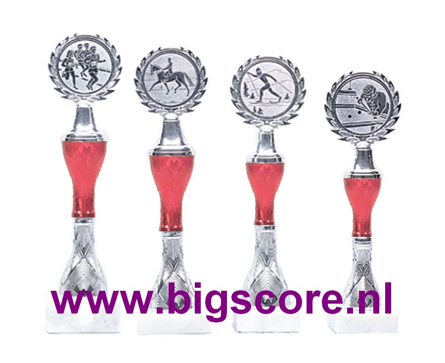 Z547 Kunststofbeker Rood-Zilver